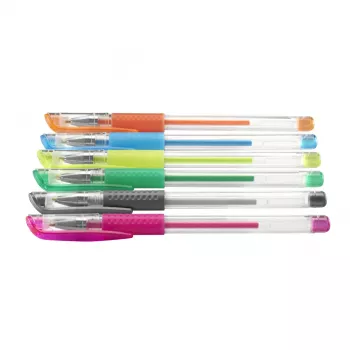 Hama Glitter & Classic gélové pero s uzáverom modrá, zelená, oranžová, ružová, strieborná, žltá 6 ks