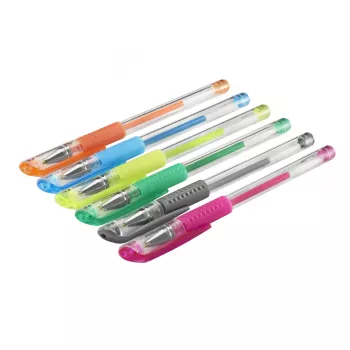 Hama Glitter & Classic gélové pero s uzáverom modrá, zelená, oranžová, ružová, strieborná, žltá 6 ks