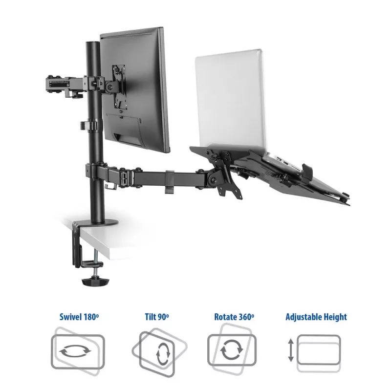 ACT AC8305 stojan na notebook a rameno monitora, 15,6 palca (39,6 cm), čierny