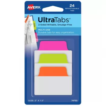 Prázdne oddeľovače Avery Ultra Tabs 74753 zelená oranžová ružová