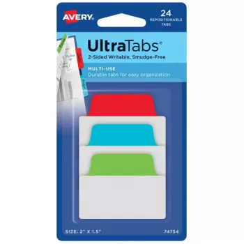 Prázdne oddeľovače Avery Ultra Tabs 74754 modrá zelená červená