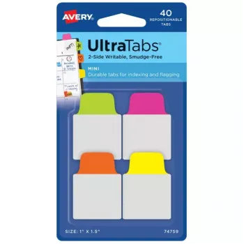 Prázdne oddeľovače Avery Ultra Tabs 74759 zelená oranžová ružová žltá
