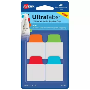 Prázdne oddeľovače Avery Ultra Tabs 74760 modrá zelená oranžová červená