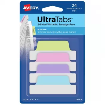Prázdne oddeľovače Avery Ultra Tabs 74769 modrá zelená ružová fialová