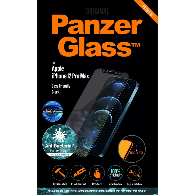 PanzerGlass ® ochrana displeja proti modrému svetlu Apple iPhone 12 Pro Max | bezrámová