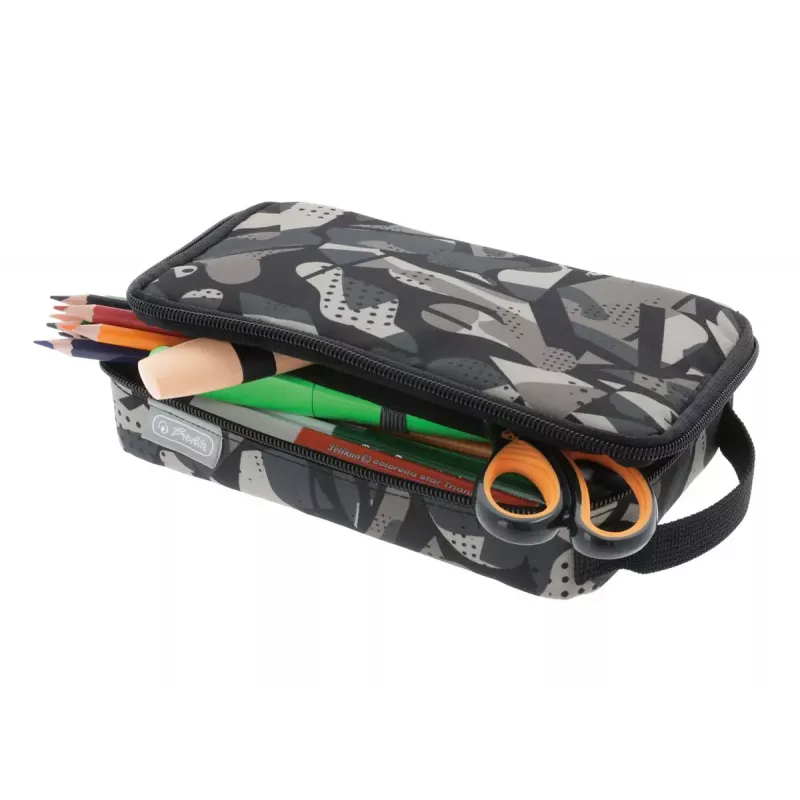Mäkký peračník Herlitz 2 Go polyester sivá 210x130x60mm