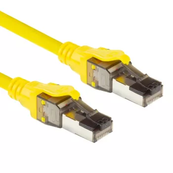 ACT žltý 5 metrov SFTP CAT8 patch kábel bez zaistenej západky s RJ45 konektormi