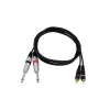 Audio kábel Omnitronic 30225213 1,5m 2x6,35mm 2xRCA čierny