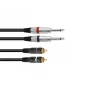 Audio kábel Omnitronic 30225213 1,5m 2x6,35mm 2xRCA čierny