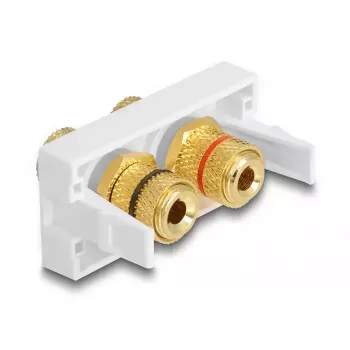 DeLOCK Easy 45 modul 2 x svorkovnica zásuviek červený čierny krúžok 22,5 x 45 mm