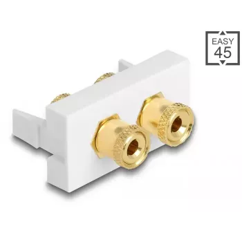 DeLOCK Easy 45 modul 2 x svorkovnica zásuviek červený čierny krúžok 22,5 x 45 mm