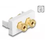 DeLOCK Easy 45 modul 2 x svorkovnica zásuviek červená čierna krúžok 22,5 x 45 mm