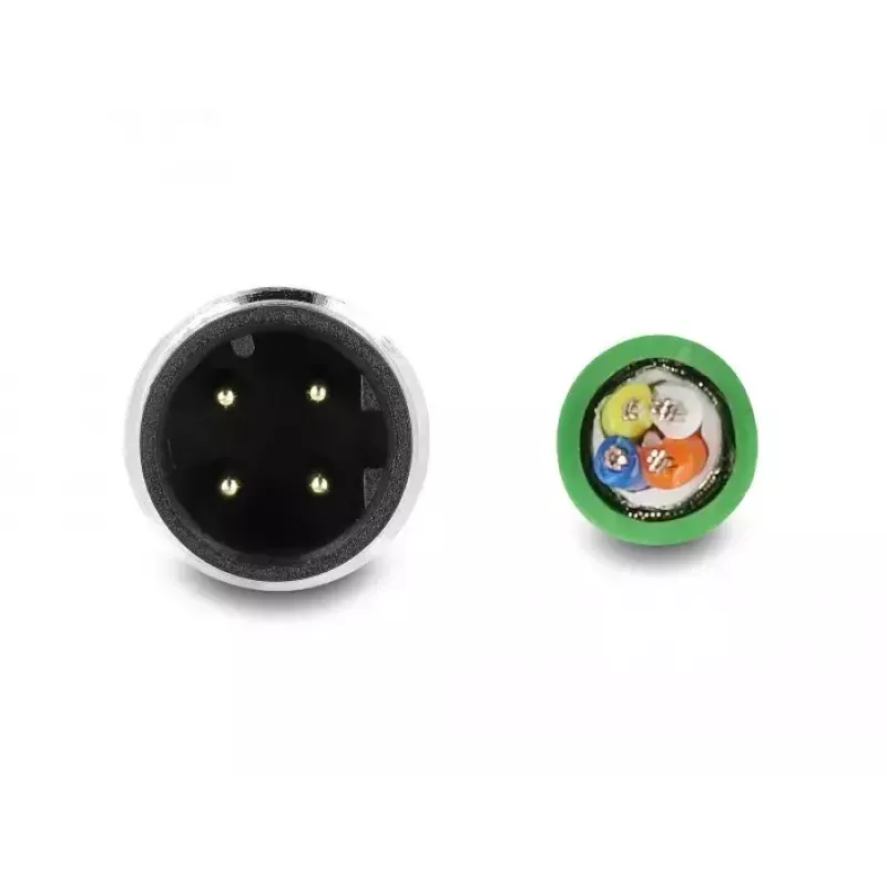 Sieťový kábel DeLOCK M12 4-pólový D-kódovaný na voľné konce kábla PVC 5 m