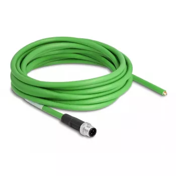DeLOCK sieťový kábel M12 4-pin D-kódovaný otvorené konce kábla TPU 5 m