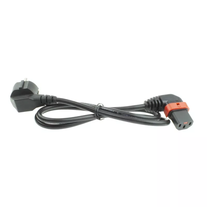 ACT napájací kábel CEE 7/7 konektor samec (zahnutý) – C13 IEC Lock (zahnutý doľava) čierny 2 m, EL451S