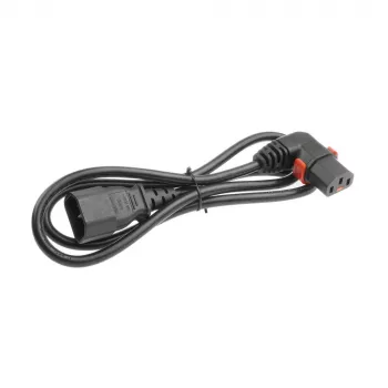 ACT napájací kábel C14 – C13 IEC Lock (zahnutý) čierny 1 m, PC2041