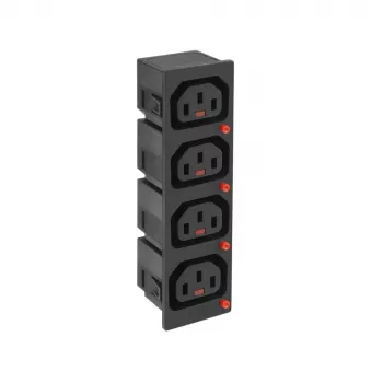ACT C13 IEC Lock Net Entree (4x výstup) – čierny, PA135015BK4