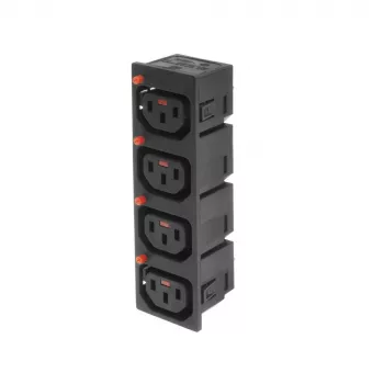 ACT C13 IEC Lock Net Entree (4x výstup) – čierny, PA135015BK4