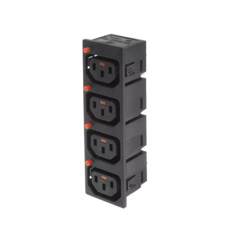 ACT C13 IEC Lock Net Entree (4x výstup) – čierny, PA135015BK4