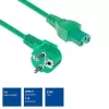 ACT Powercord napájací kábel CEE 7/7 konektor samec zahnutý C15 zelený 1 m 250 V 10 A