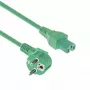 ACT Powercord napájací kábel CEE 7/7 konektor samec zahnutý C15 zelený 1 m 250 V 10 A