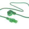 ACT napájací kábel CEE 7/7 konektor samec zahnutý C15 zelený 2 m 250 V 10 A