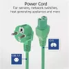 ACT napájací kábel CEE 7/7 konektor samec zahnutý C15 zelený 2 m 250 V 10 A