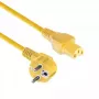 ACT napájací kábel CEE 7/7 konektor samec zahnutý C15 žltý 2 m 250V 10A