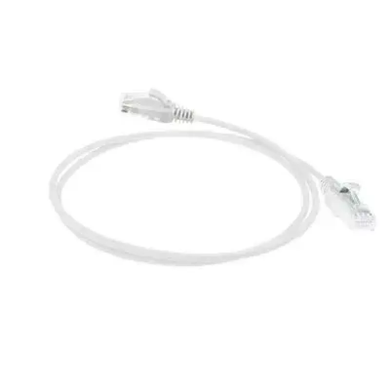 ACT biely 5 metrov LSZH U/UTP CAT6 Datacenter Slimline patch kábel s ochranou západky a RJ45 konektormi