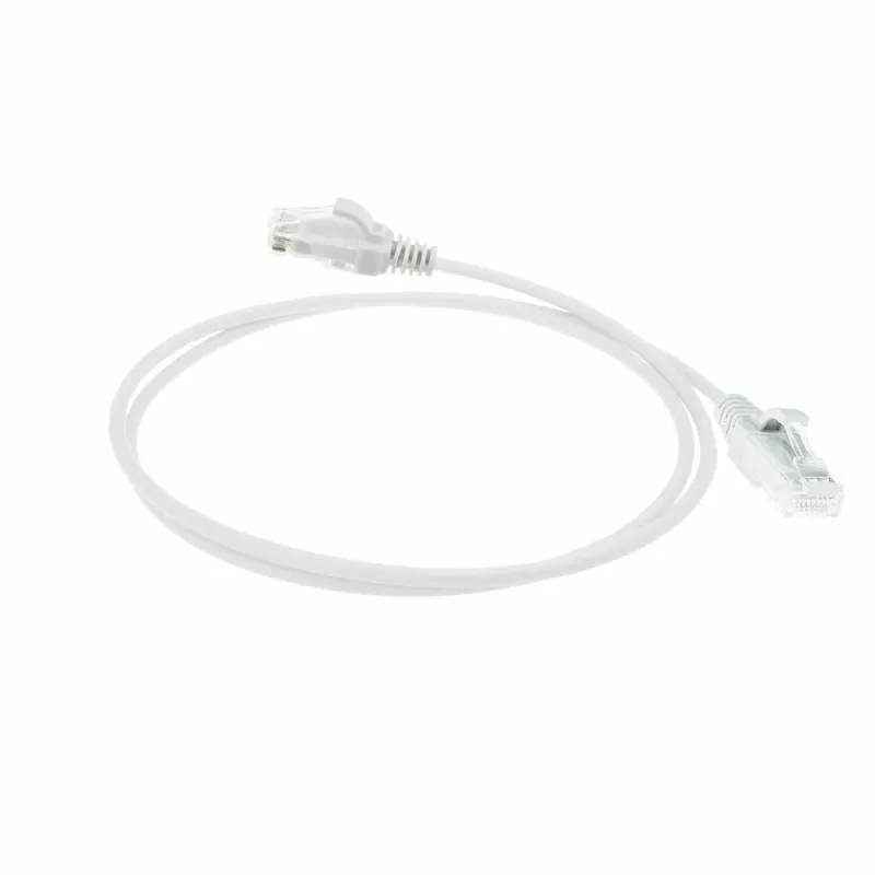 ACT biely 7 metrov LSZH U/UTP CAT6 Datacenter Slimline patch kábel s RJ45 konektormi