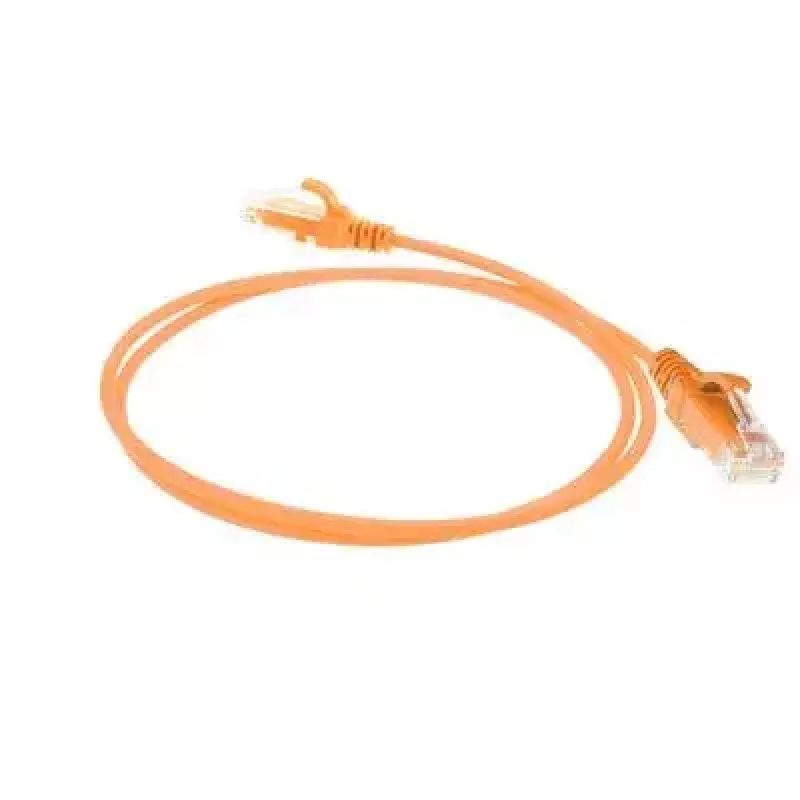 ACT oranžový 5 metrov LSZH U/UTP CAT6 Datacenter Slimline patch kábel bez západky s RJ45 konektormi