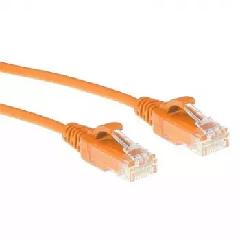 ACT oranžový 5 metrov LSZH U/UTP CAT6 Datacenter Slimline patch kábel bez západky s RJ45 konektormi