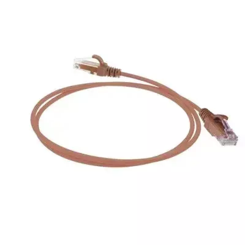 ACT hnedý 2 metre LSZH U/UTP CAT6 Datacenter Slimline patch kábel s ochranou západky a RJ45 konektormi