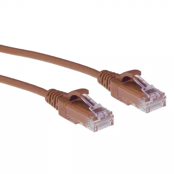 ACT hnedý 5 metrov LSZH U/UTP CAT6 Datacenter Slimline patch kábel s RJ45 konektormi