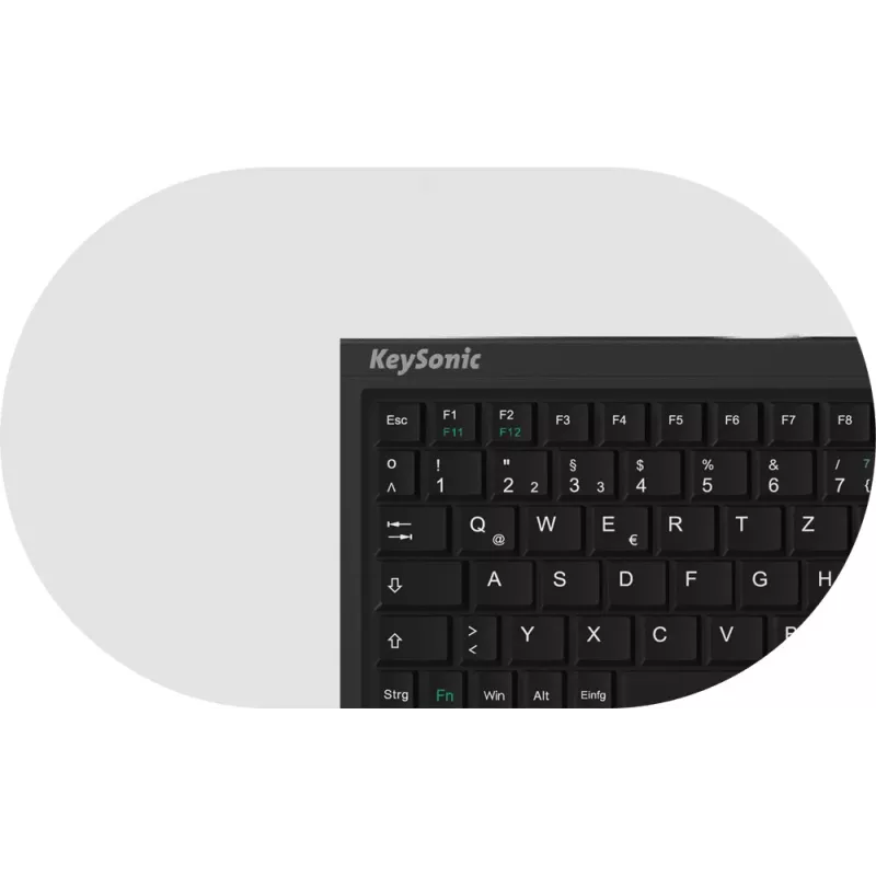 KeySonic ACK-3410 (UK) klávesnica Home USB QWERTY UK English čierna