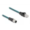 Sieťový kábel DeLOCK M12 adaptérový kábel A-kódovaný 8-pólový konektor na RJ45 konektor 50 cm