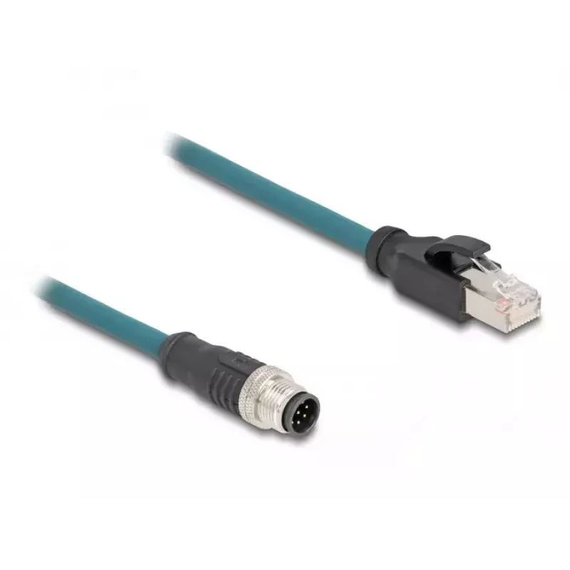 Sieťový kábel DeLOCK M12 adaptérový kábel A-kódovaný 8-pólový konektor na RJ45 konektor 50 cm