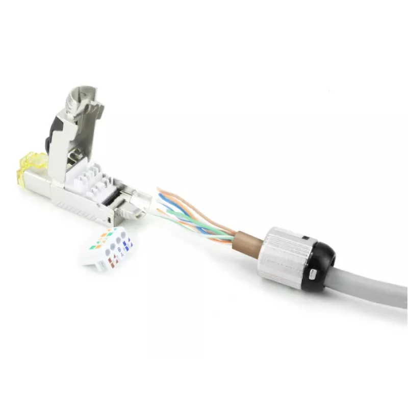 ACT konektor RJ45 CAT6A tienený na montáž v teréne, bez náradia, 4PPoE 100W
