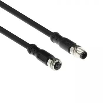 ACT Industrial 3,00 metra senzorový kábel M8A 3-pólový konektor samec na M8A 3-pólový konektor samica, Ultraflex Xtreme TPE kábel, tienený