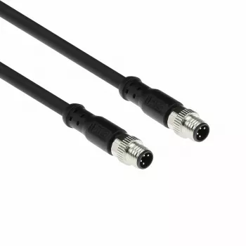 ACT Industrial 5,00 metra senzorový kábel M8A 4-pólový konektor samec na M8A 4-pólový konektor samec, Ultraflex Xtreme TPE kábel, tienený