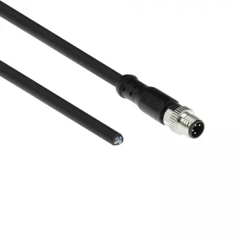 ACT Industrial 3,00 metra senzorový kábel M8A 4-pólový konektor samec na otvorený koniec, Ultraflex Xtreme TPE kábel, tienený