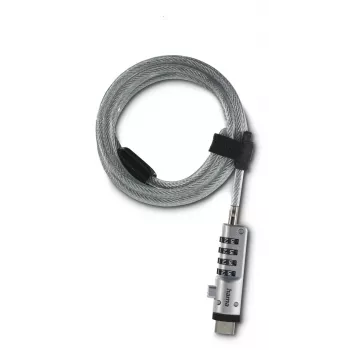 Hama USB káblový zámok strieborný, transparentný 1,8 m