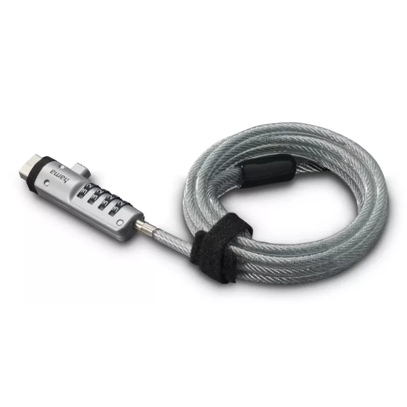 Hama USB káblový zámok strieborný, transparentný 1,8 m