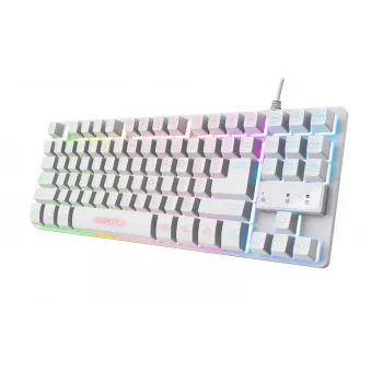 Trust GXT 833W Thado klávesnica herná USB QWERTZ nemecká biela
