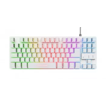 Trust GXT 833W Thado klávesnica herná USB QWERTZ nemecká biela