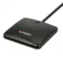 Lindy USB 2.0 Smart Card Reader, USB, čierna, 1,2 m, 480 MB/s, 2 rok(y), CE, Federal Communications Commission (FCC), REACH, RoHS