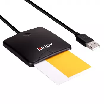 Lindy USB 2.0 Smart Card Reader, USB, čierna, 1,2 m, 480 MB/s, 2 rok(y), CE, Federal Communications Commission (FCC), REACH, RoHS