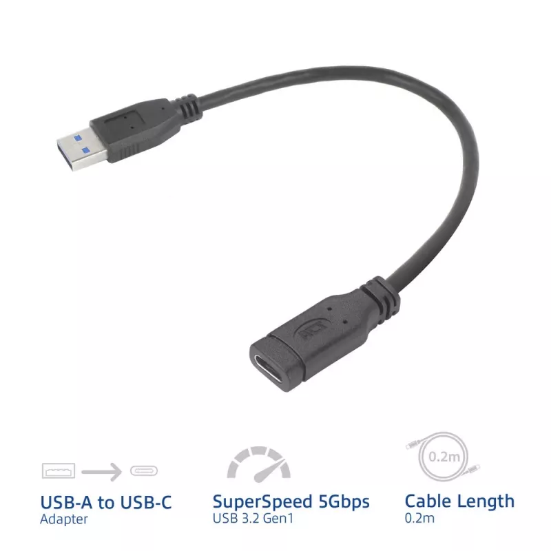 USB adaptér ACT AC7460 konektor USB-A samec na 24-pinový konektor USB-C samica, 20 cm, 5 Gbit/s