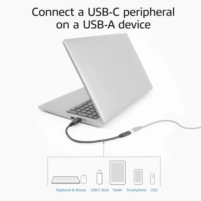 USB adaptér ACT AC7460 konektor USB-A samec na 24-pinový konektor USB-C samica, 20 cm, 5 Gbit/s