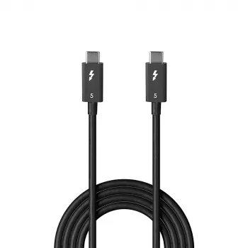 Lindy 1m Thunderbolt 5 kábel, 80Gbit/s, pasívny, konektor, konektor, 1 m, 80 Gbit/s, čierna, nikel